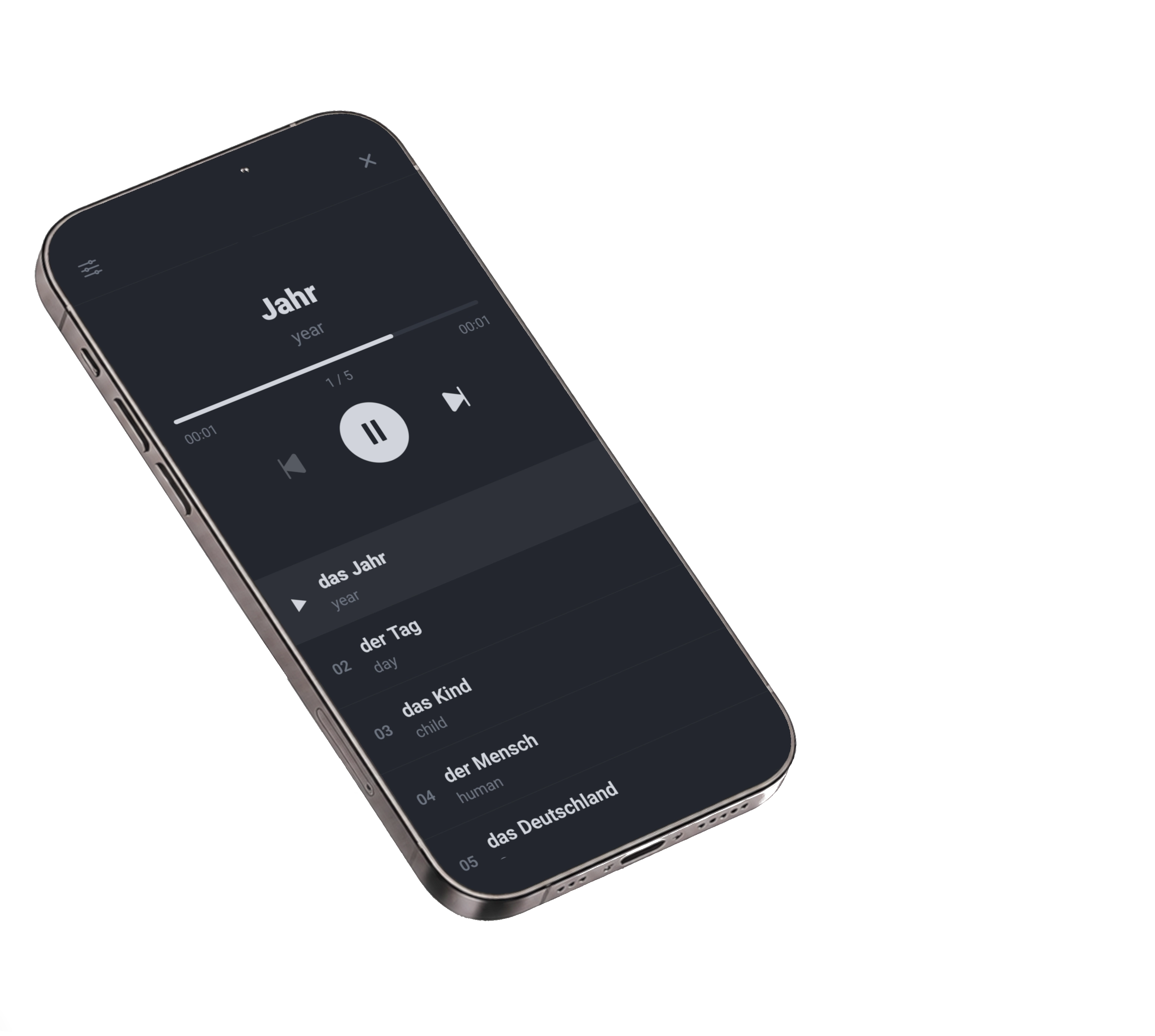 App screenshot showing a spaced repetition flashcard session